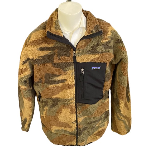 New with Tag Patagonia Retro X Kansa sky Deep Piling Camo full zip jacket  XXL - Picture 1 of 11